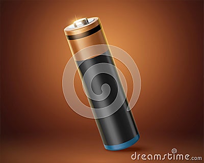 3d AA battery blank mockup Vector Illustration