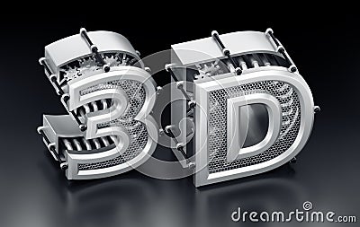 The 3D Abbreviation Typography Stock Photo