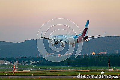 D-ABKJ Eurowings Boeing 737-86J jet in Zurich in Switzerland Editorial Stock Photo