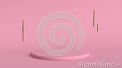 3d abstract background render. Pink platform for product display. Interior podium place. Blank decoration template for Stock Photo