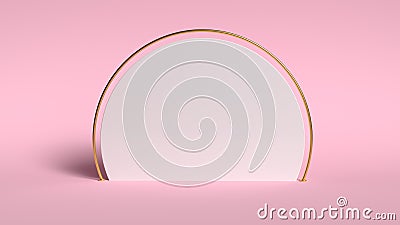 3d abstract background render. Pink platform for product display. Interior podium place. Blank decoration template for Stock Photo