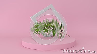 3d abstract background render. Platform for product display. Interior podium place. Blank decoration template for design Stock Photo