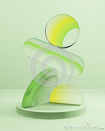 3d abstract balancing shapes design Stock Photo