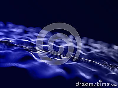 3D abstract digital particle waves design background Stock Photo