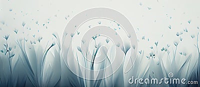 3D abstract floral image in pale tones. Cartoon Illustration