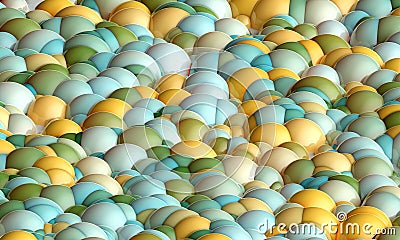 3d abstract futuristic background of flying, flowing spheres, metaballs. Green substance on white background Stock Photo