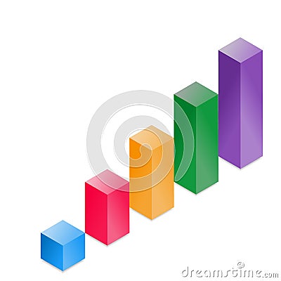 3D Abstract Histogram Vector Illustration