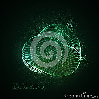 3D abstract loop shape of particles Vector Illustration