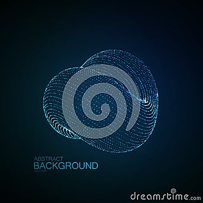 3D abstract loop shape of particles Vector Illustration