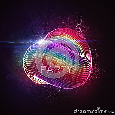 3D abstract loop shape of particles Vector Illustration