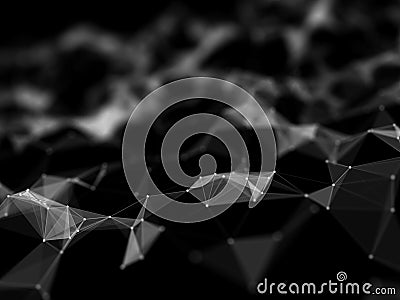 3D abstract low poly plexus design background Stock Photo