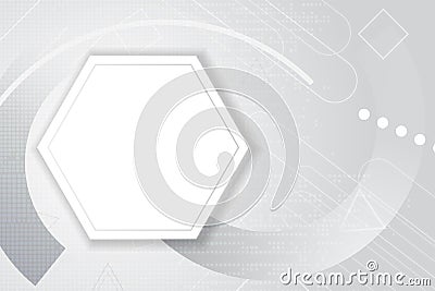 3D Abstract white background of Embossed surface frame Hexagon.Honeycomb modern pattern concept, Creative network light style. Vector Illustration