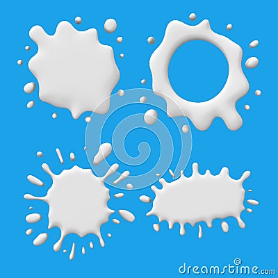 3d abstract white liquid milk splash isolated Stock Photo