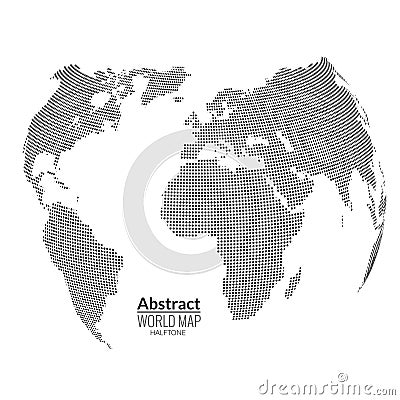 3d abstract world map planet, dots, global halftone concept Vector Illustration