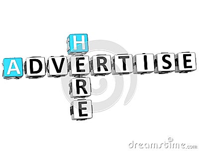 3D Advertise Here Crossword Stock Photo