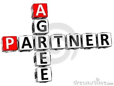 3D Agree Partner Crossword Stock Photo