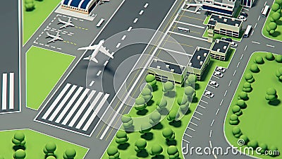 3d airport with planes Stock Photo