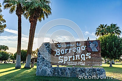 Borrego Springs Welcome Sign Editorial Stock Photo