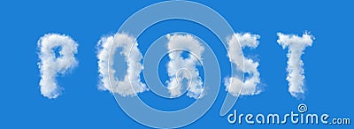 3d alphabet, p q r s t, uppercase letters made of clouds, 3d rendering, smoke Stock Photo