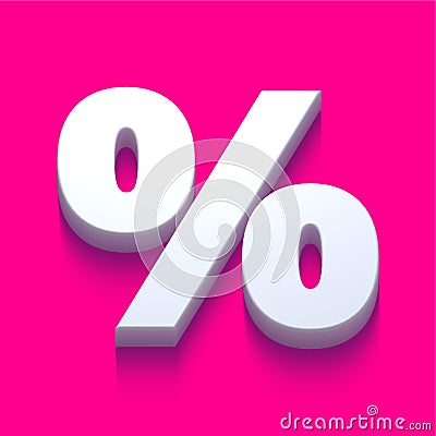 3d alphabet, set of golden numbers and symbol on pink background, 3d rendering, percent symbol Stock Photo