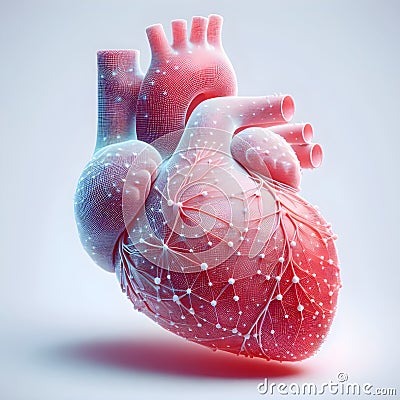 3d Anatomically Detailed Human Heart Model Stock Photo