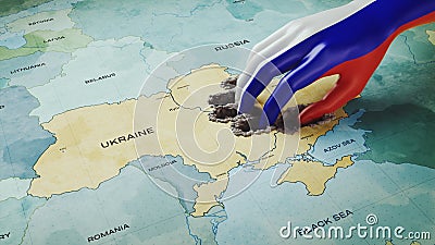 3D Animation of the Russian occupation of Ukraine Stock Photo