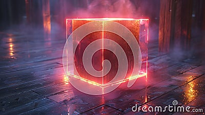 Rotating Geometric Cube - Seamless Looping Abstract 3D Animation Stock Photo