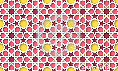 3d arabic background. Islamic geometric pattern. Vector Illustration