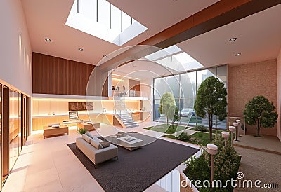 D Architectural Visualization Rendering three dimensional models Stock Photo