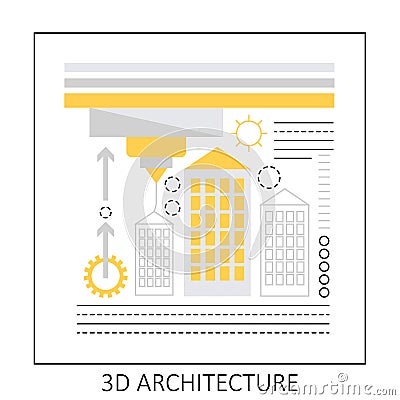 3d architecture planning Vector Illustration