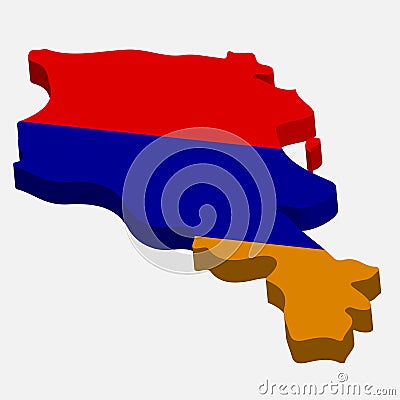 3D Armenia map with flag Vector illustration Vector Illustration