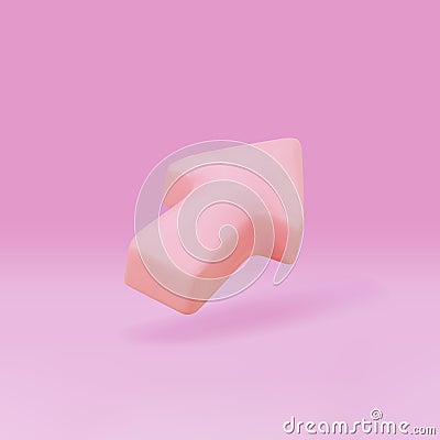 3d Arrow pointer realistic icon. Geometric mouse cursor for website. Corrector of right direction to goal. Vector illustration Vector Illustration