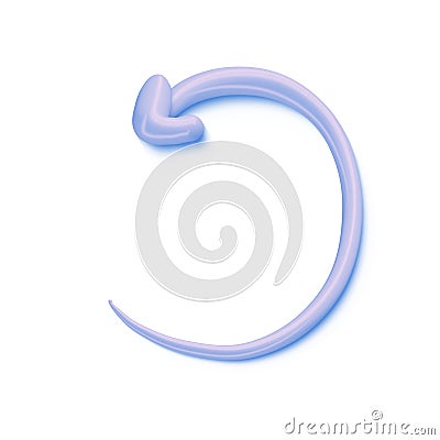 3D arrow round frame pointer icon minimalist style illustration. isolated transparent png background Cartoon Illustration
