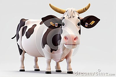 Beyond Flat Pastures, Unveiling the 3D Cow Stock Photo