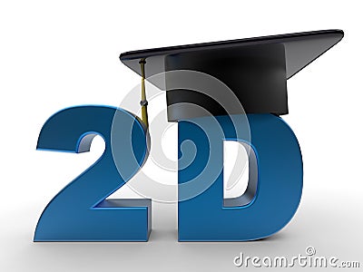 2D artist graduation concept Cartoon Illustration