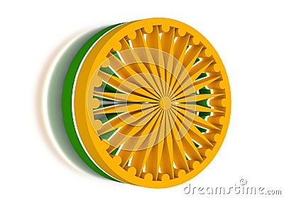 3d Ashoka Chakra of India For Republic Day and Independence day 3d Illustration Wallpaper Stock Photo