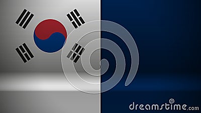 3d background with flag of SouthKorea Vector Illustration