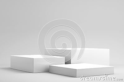 3d background for mock up podium for product presentation, white background, 3d rendering Stock Photo