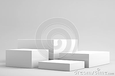 3d background for mock up podium for product presentation, white background, 3d rendering Stock Photo