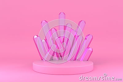 Abstract pastel color background, minimalist mockup for podium display or showcase, 3d rendering. Stock Photo