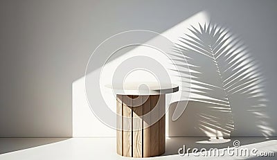 3D background for showcasing modern luxury and fashion products on wooden podium. Ai Generated Stock Photo