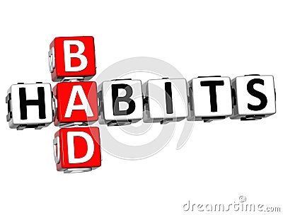 3D Bad Habits Crossword text Stock Photo