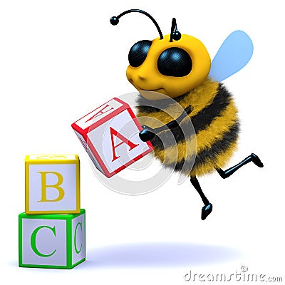 3d Bee alphabet Stock Photo
