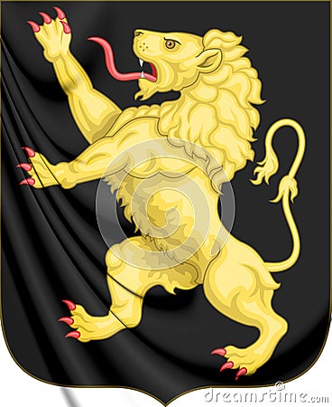 3D Belgium Coat of Arms. Stock Photo