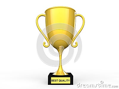 3d best quality award trophy Stock Photo