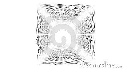 3D Big Data Digital tunnel square white background. Technological and related motion background. 3D rendering Stock Photo