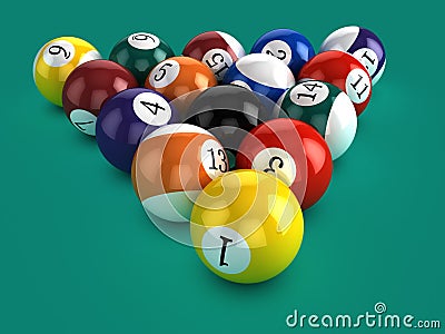 3d Billiard balls Stock Photo