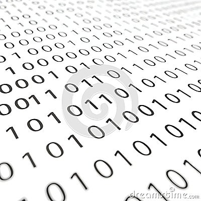 3D Binary Code Isolated on White Background Stock Photo
