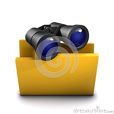 3d Binoculars folder icon Stock Photo