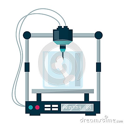 3D bioprinting vector isolated. Medical equipment for organ Stock Photo